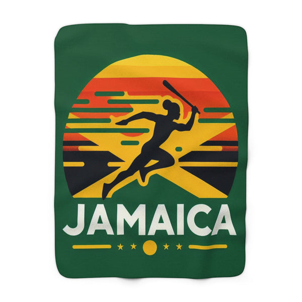 Flag Village Jamaica Sporting Flag Sherpa Fleece Blanket