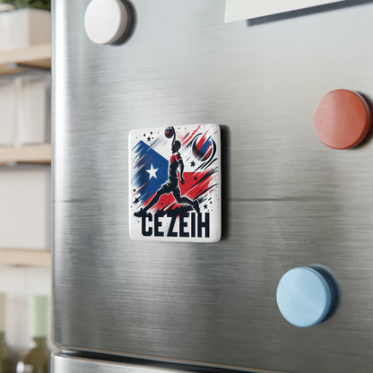 Flag Village Czech Flag Sporting Porcelain Magnet, Square CZE0005