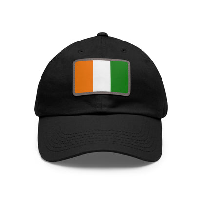 Flag Village Cote D'Ivoire(Ivory Coast) Flag Hat Cap with Leather Patch