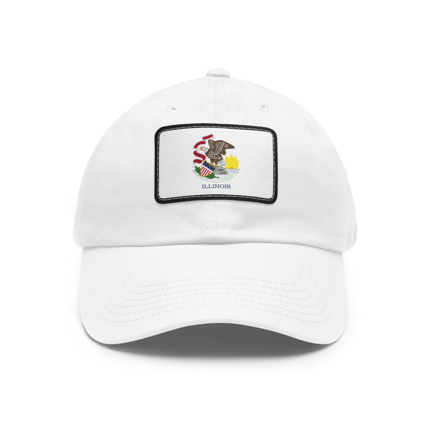 Flag Village USA Illinois State Flag Hat Cap with Leather Patch
