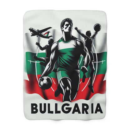 Flag Village Bulgaria Sporting Flag Sherpa Fleece Blanket BGR0007