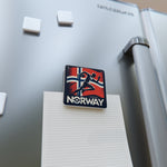 Flag Village Norway National Flag Ceramic Magnet 2"x2"