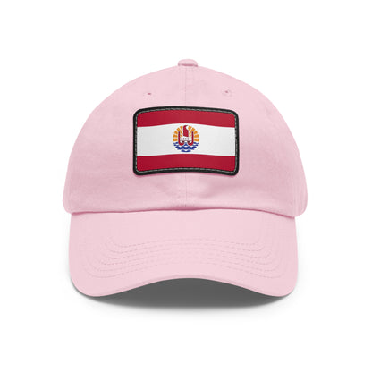 Flag Village Polynesia(French Polynesia) Flag Hat Cap with Leather Patch