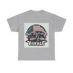 Flag Village USA Vintage Car Flag T-SHIRT Heavy Cotton Tee USA0009