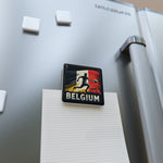 Flag Village Belgium Flag Sporting Porcelain Magnet, Square BEL0005
