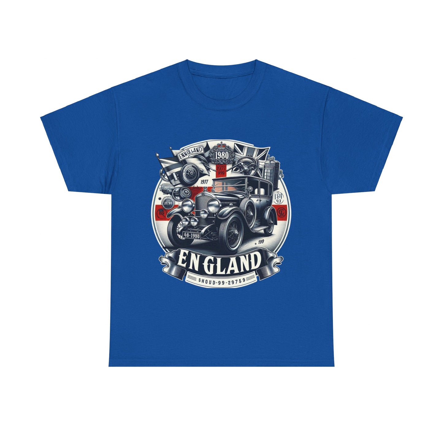 Flag Village UK Vintage Car Flag T-SHIRT Heavy Cotton Tee UK0015