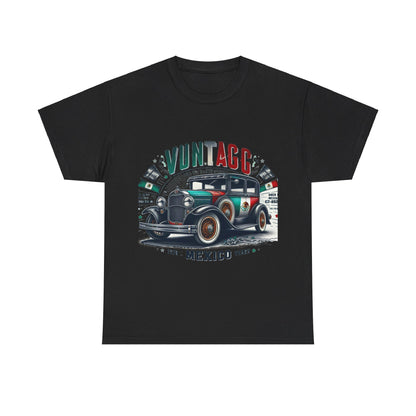 Flag Village Mexico Vintage Car Flag T-SHIRT Heavy Cotton Tee MEX0002
