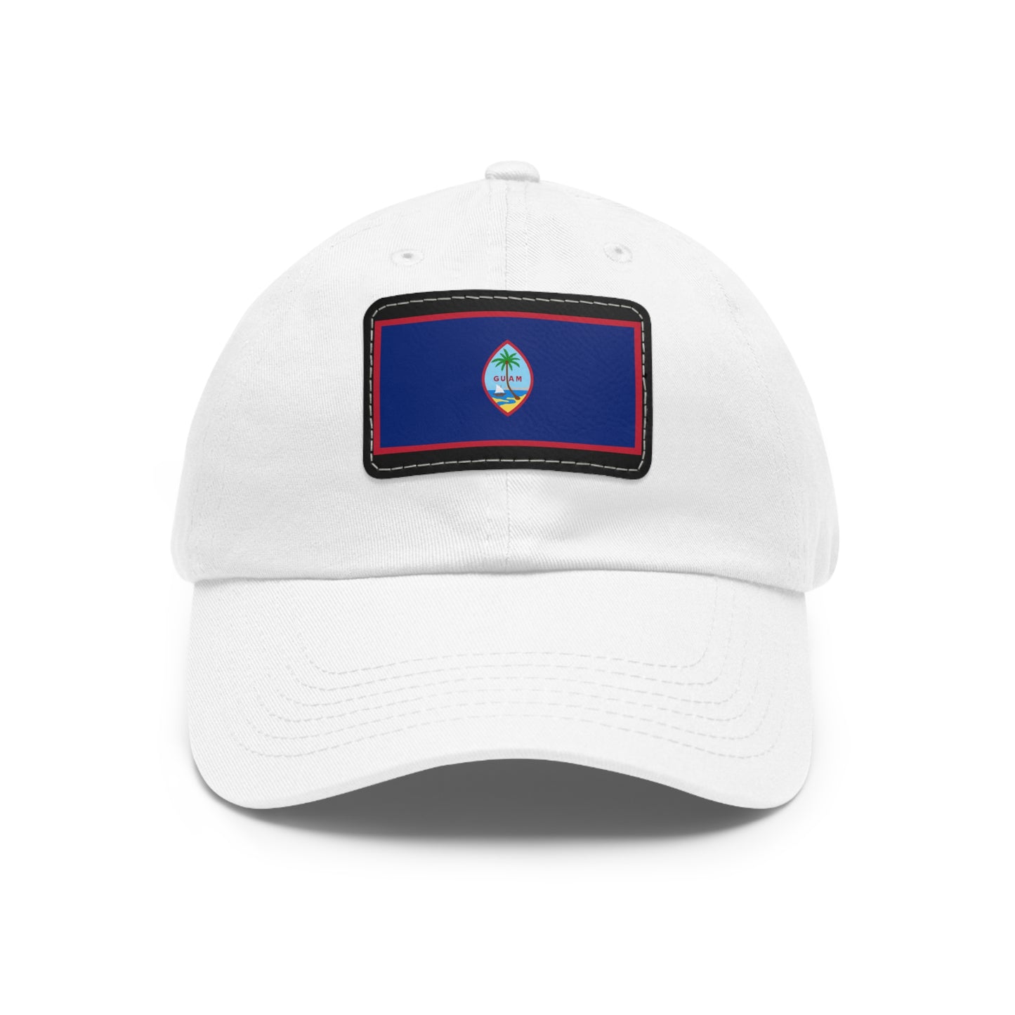 Flag Village USA Guam State Flag Hat Cap with Leather Patch
