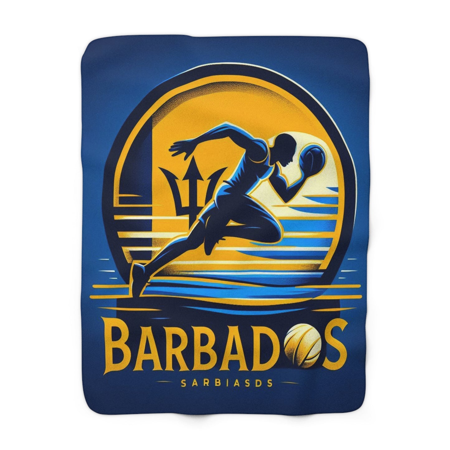 Flag Village Barbados Sporting Flag Sherpa Fleece Blanket BRB0002