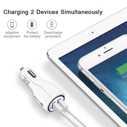 Flag Village Auto Tools Quick Charge 3.0 Car Charger For Mobile Phone Dual Usb Car Charger Qualcomm Qc 3.0 Fast Charging Adapter Mini Usb Car Charger