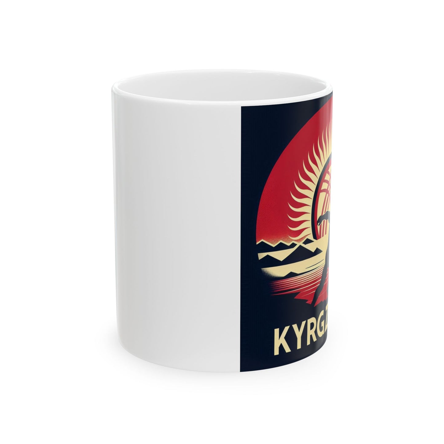 Flag Village Kyrgyzstan Sporting Flag Ceramic Coffee Mug 11oz KGZ0006