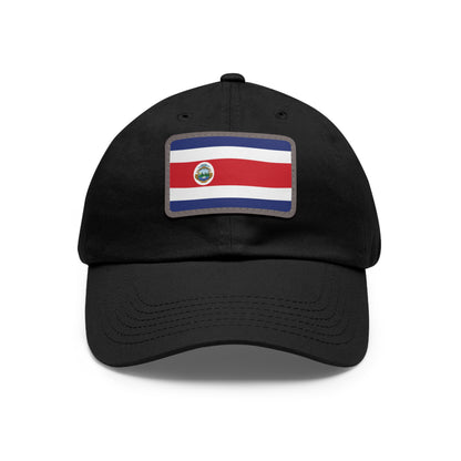 Flag Village Costa Rica Flag Hat Cap with Leather Patch
