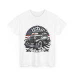 Flag Village USA Vintage Car Flag T-SHIRT Heavy Cotton Tee USA0011