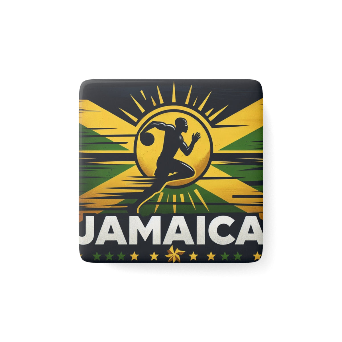 Flag Village JAMAICA Flag Sporting Porcelain Magnet, Square JAM0003