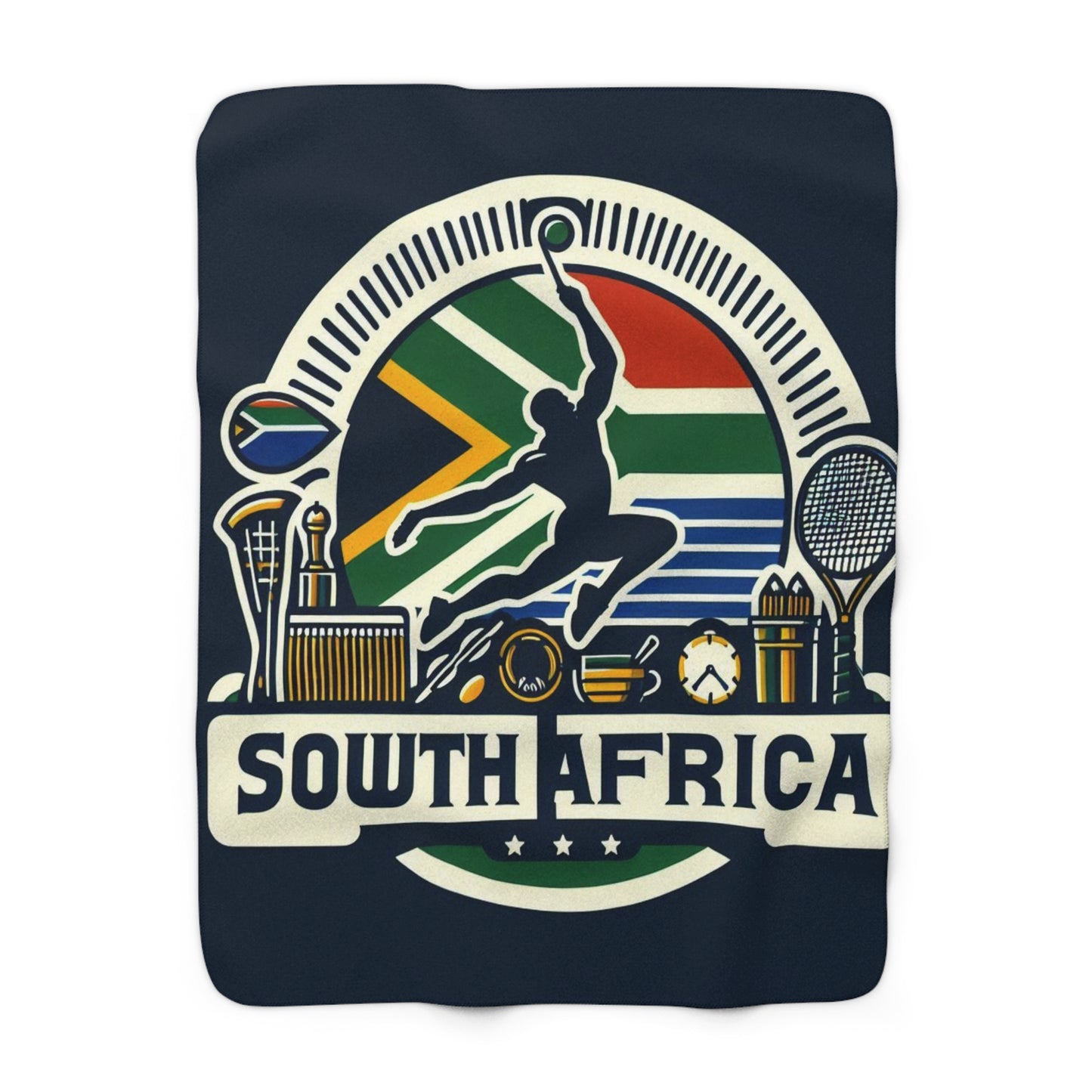 Flag Village South Africa Sporting Flag Sherpa Fleece Blanket ZAF0001