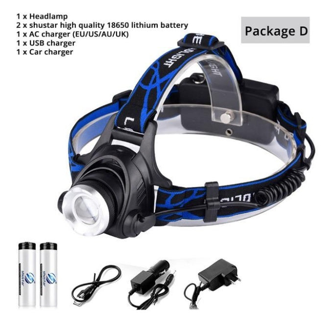 Flag Village USB Charging Built-in Smart Sensor Head-mounted Outdoor Fishing Headlight