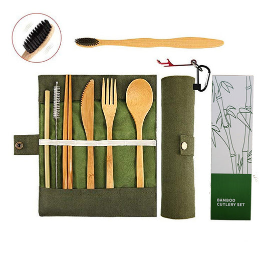 Flag Village Bamboo portable tableware gift box 11pcs set