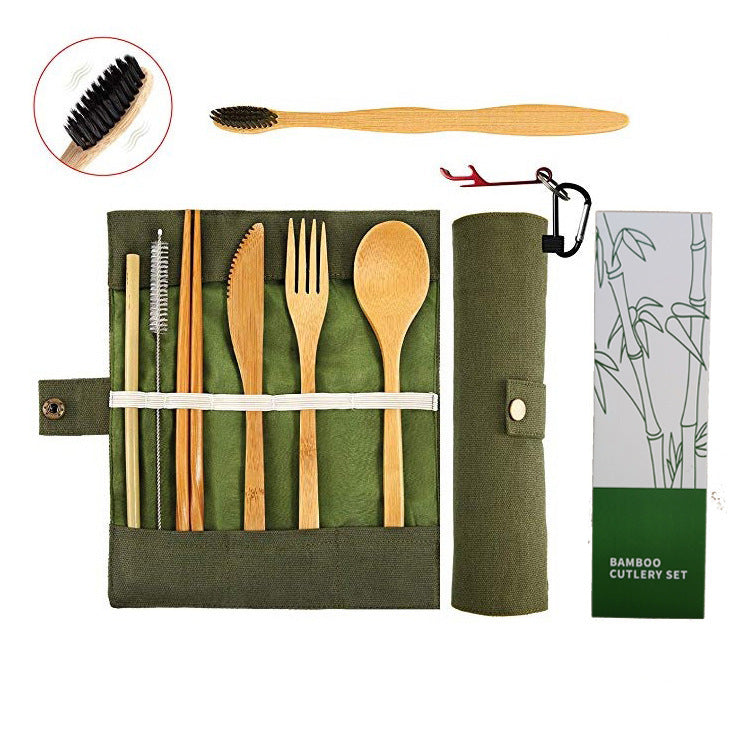 Flag Village Bamboo portable tableware gift box 11pcs set