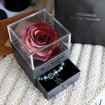 Flag Village Eternal Flower Rose Jewelry Box for Birthday Presents Valentines Day Wedding Gift