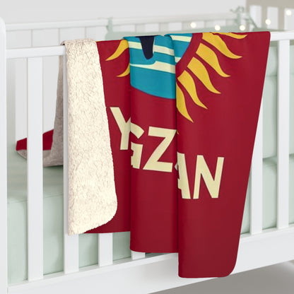Flag Village Kyrgyzstan Sporting Flag Sherpa Fleece Blanket KGZ0001