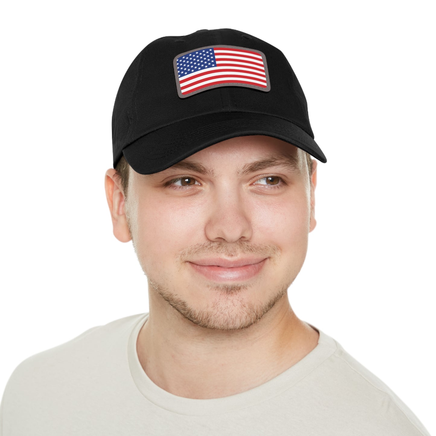 Flag Village United States Flag Hat Cap with Leather Patch