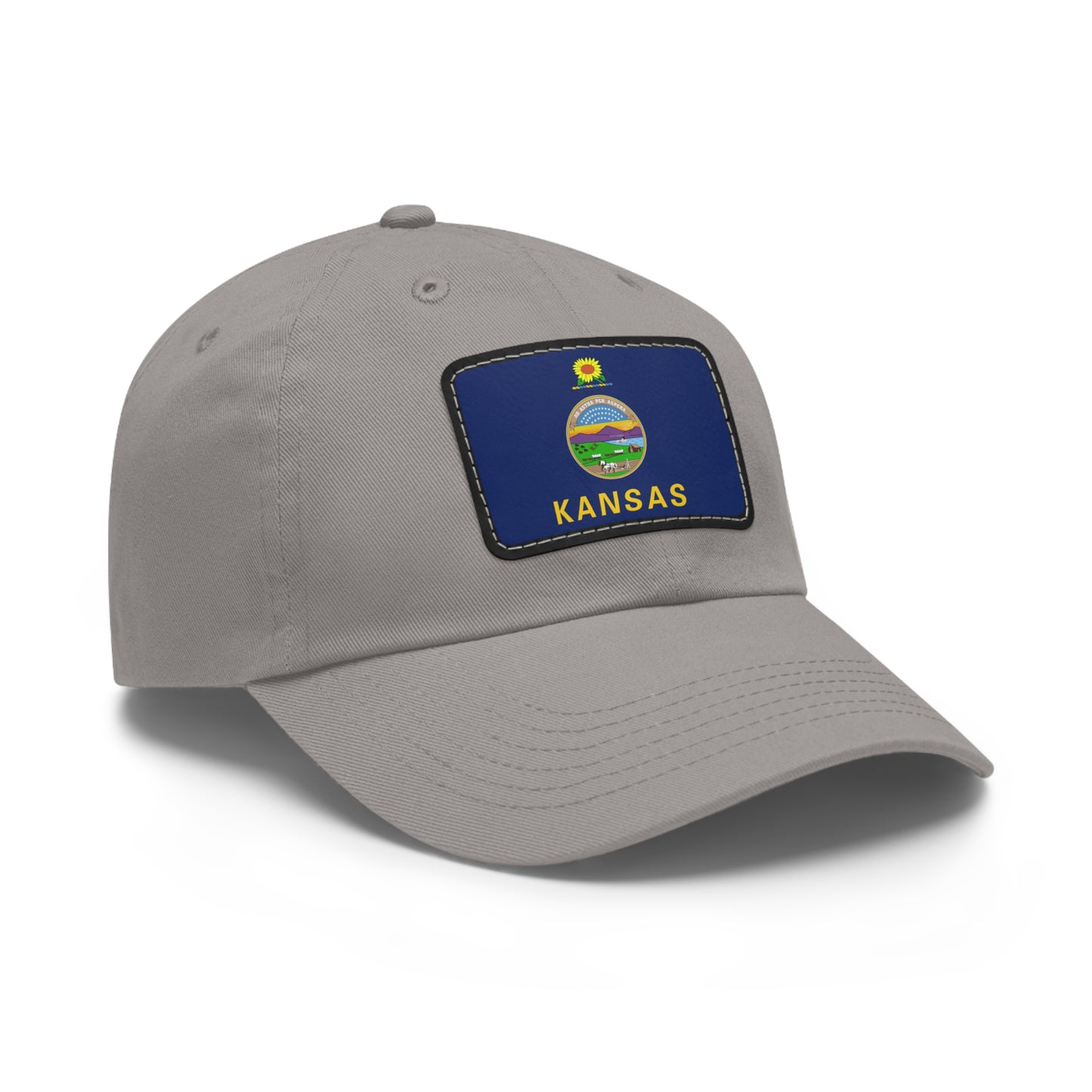 Flag Village USA Kansas State Flag Hat Cap with Leather Patch