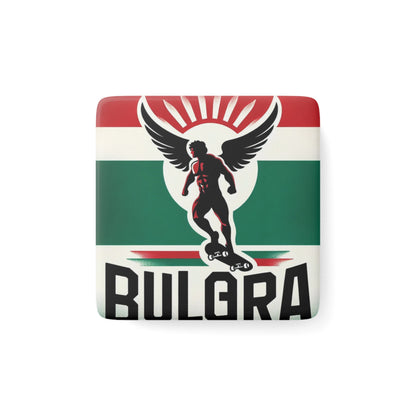 Flag Village Bulgaria Flag Sporting Porcelain Magnet, Square BGR0006
