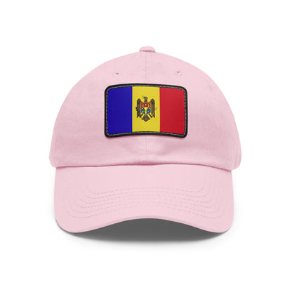 Flag Village Moldova Flag Hat Cap with Leather Patch