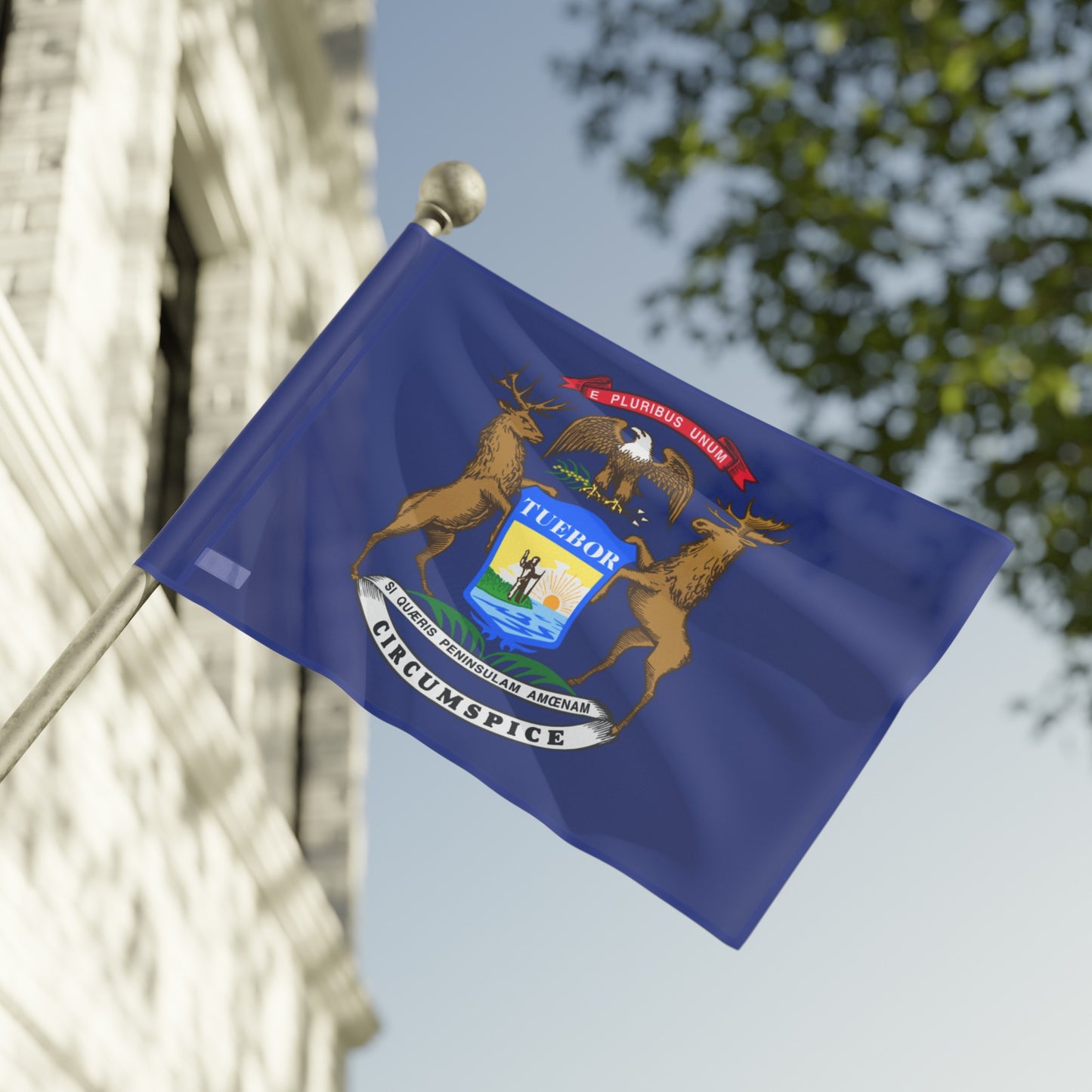 Flag Village USA Michigan State Flag 18" x 12" / 36" x 24" / 60" x 36"