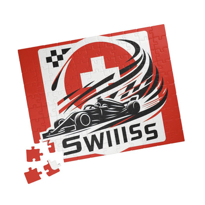 Flag Village Switzerland Racing Car Sporting Flag Puzzle (110, 252, 520, 1014-piece) CHE0013