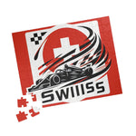 Flag Village Switzerland Racing Car Sporting Flag Puzzle (110, 252, 520, 1014-piece) CHE0013