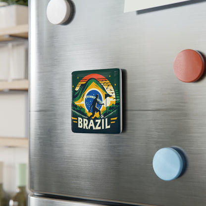 Flag Village BRAZIL Flag Sporting Porcelain Magnet, Square BRA0013