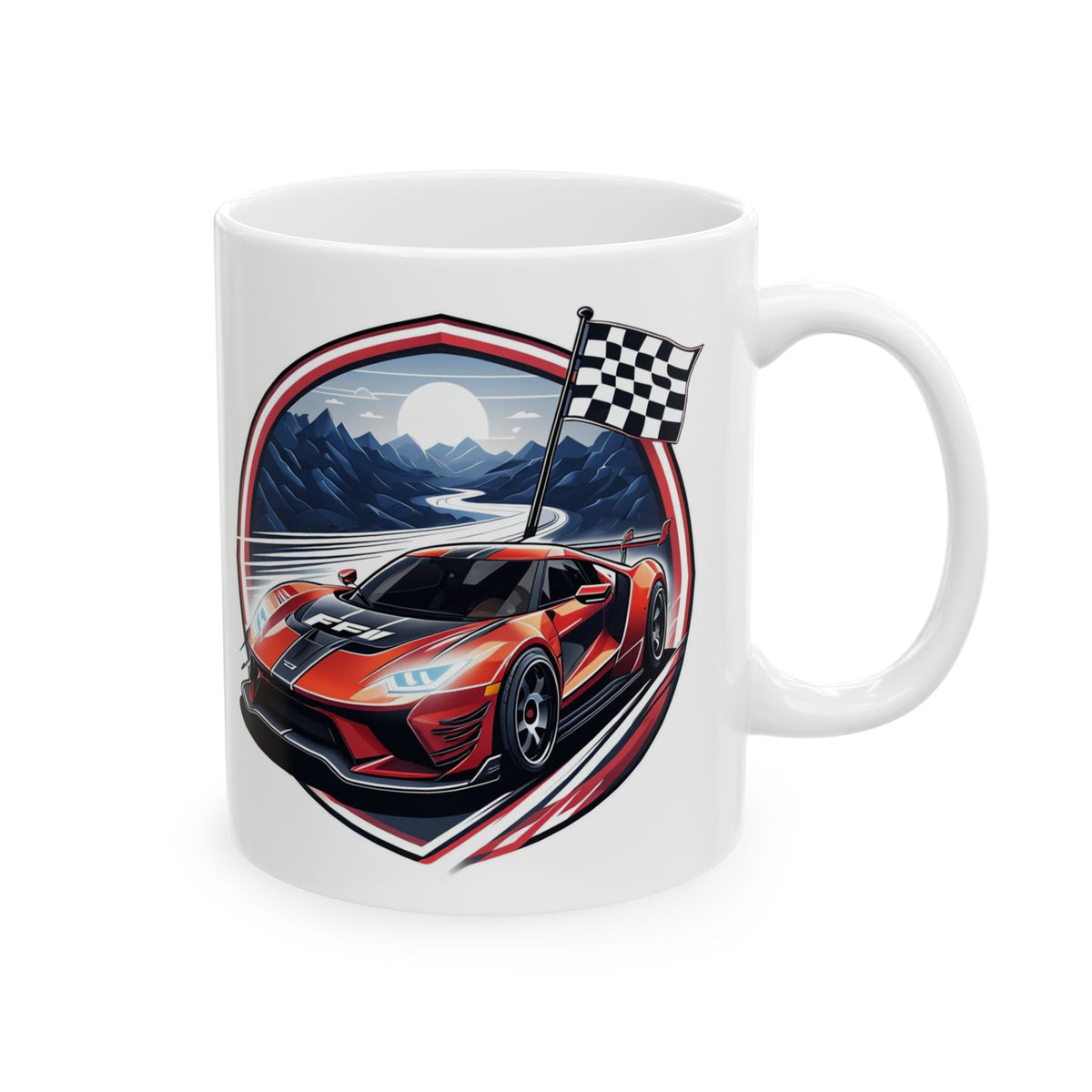 Flag Village Racing Car Sporting Ceramic Coffee Mug 11oz RS0001