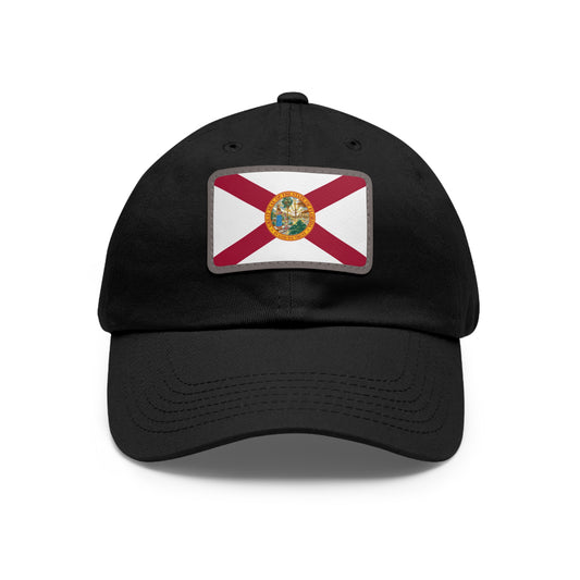 Flag Village USA Florida State Flag Hat Cap with Leather Patch