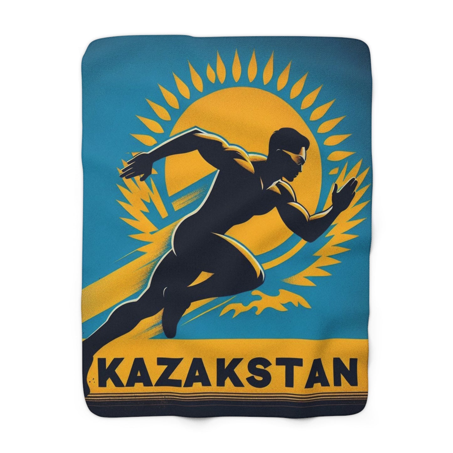 Flag Village Kazakhstan Sporting Flag Sherpa Fleece Blanket KAZ0008