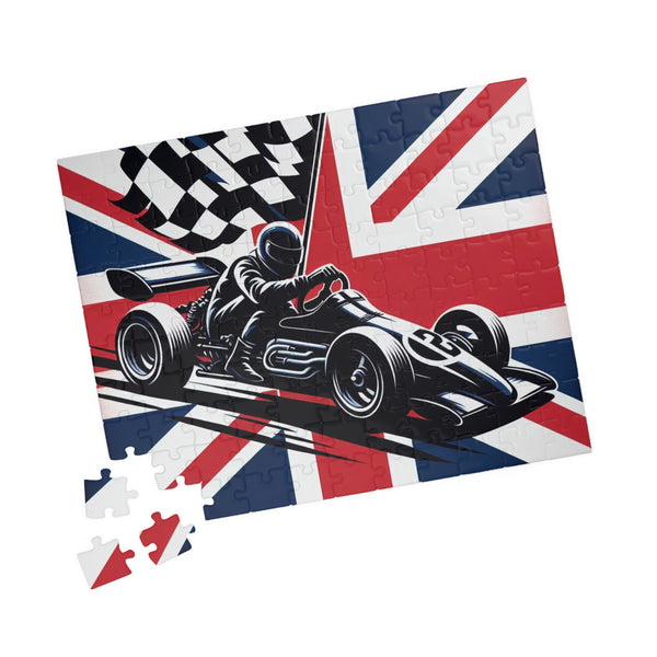 Flag Village United Kingdom Racing Car Sporting Flag Puzzle (110, 252, 520, 1014-piece) UK0002