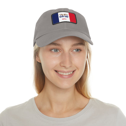 Flag Village USA Iowa State Flag Hat Cap with Leather Patch