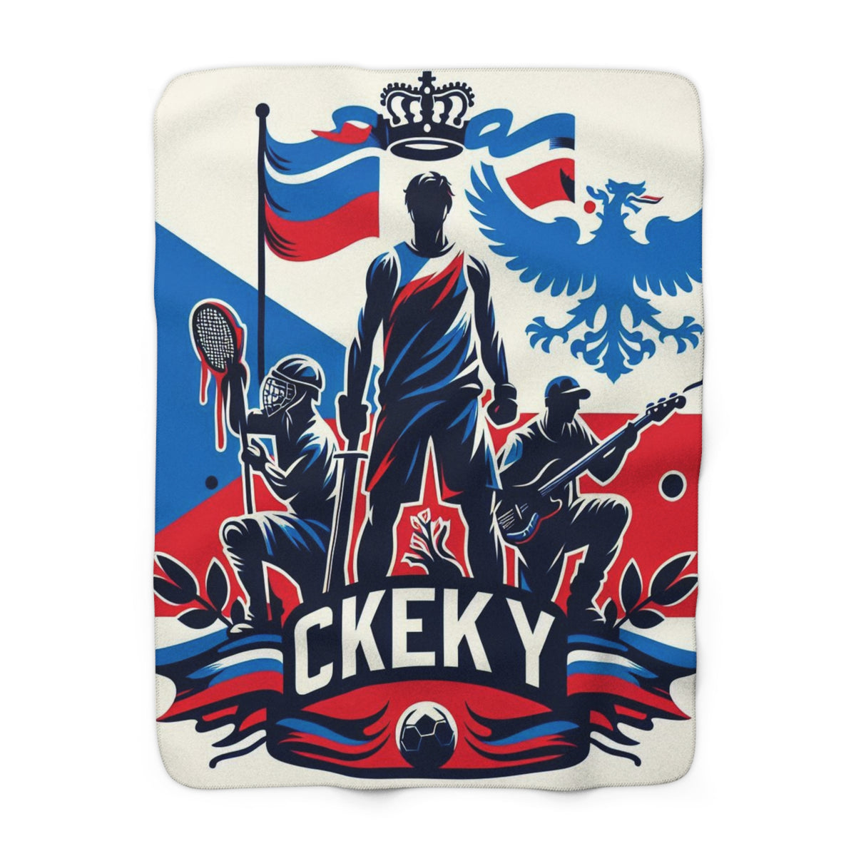 Flag Village Czech Sporting Flag Fleece Blanket 50" x 60"