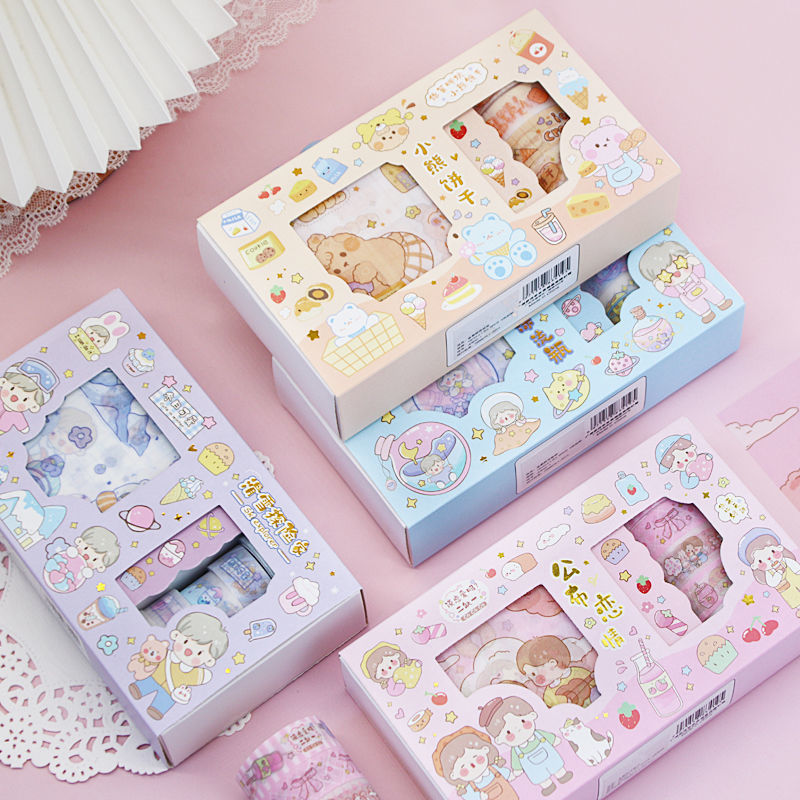 Flag Village Hand Account Sticker Tape Gift Box Set