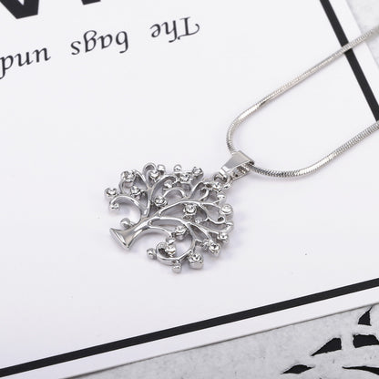 Flag Village Big Tree Of Life Pendant Necklaces Drilling CZ Zircon Multi Layers Chains Long Necklace Jewelry Gifts For Her