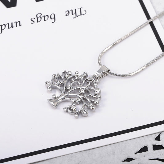 Flag Village Big Tree Of Life Pendant Necklaces Drilling CZ Zircon Multi Layers Chains Long Necklace Jewelry Gifts For Her