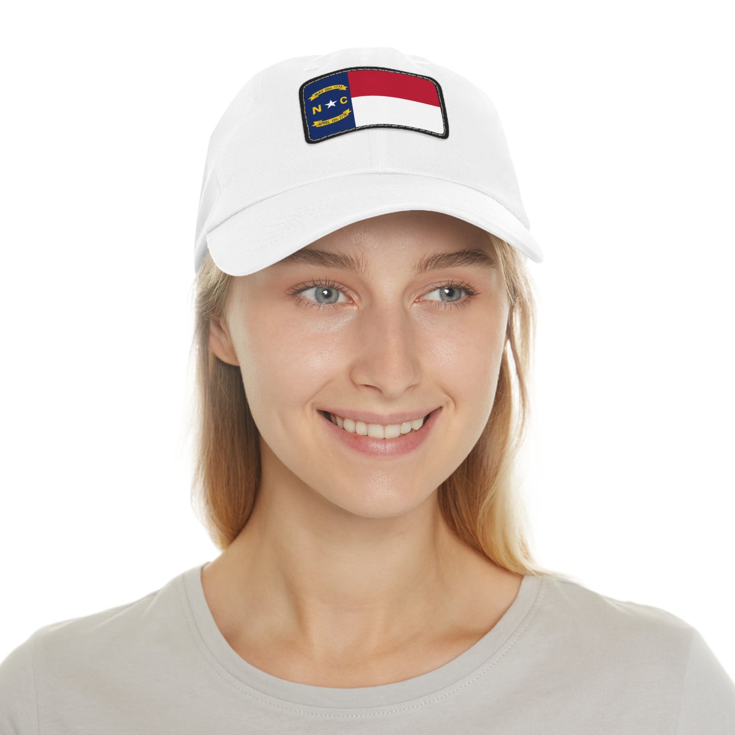 Flag Village USA North Carolina State Flag Hat Cap with Leather Patch