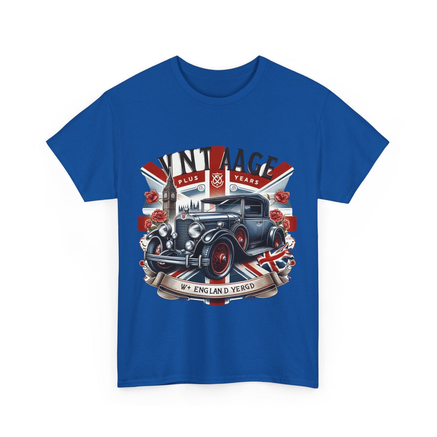 Flag Village UK Vintage Car Flag T-SHIRT Heavy Cotton Tee UK0007