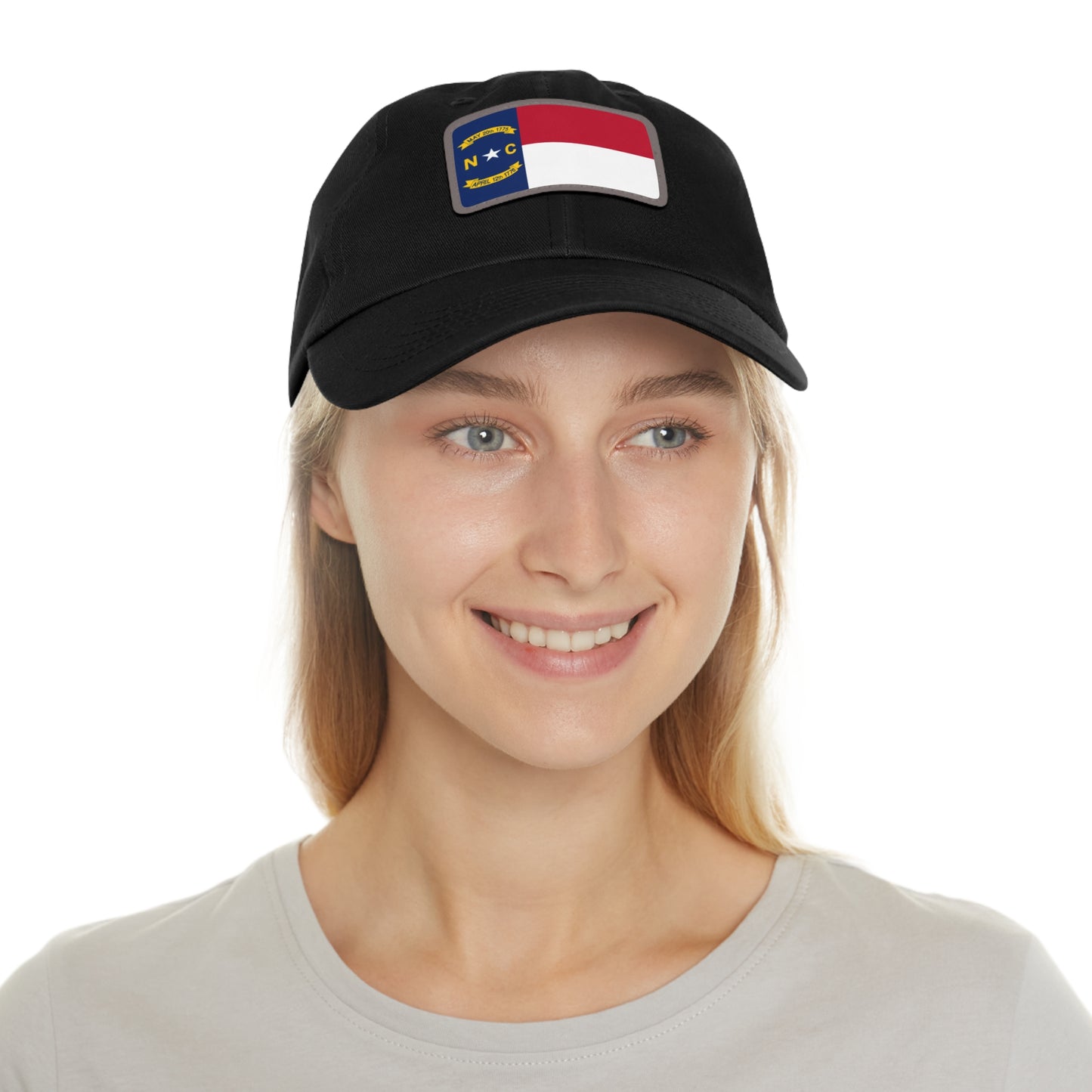 Flag Village USA North Carolina State Flag Hat Cap with Leather Patch