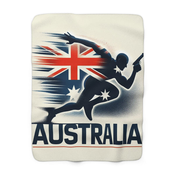 Flag Village Australia Sporting Flag Fleece Blanket 50" x 60"