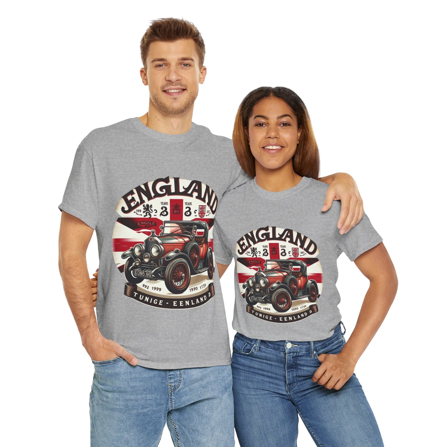 Flag Village UK Vintage Car Flag T-SHIRT Heavy Cotton Tee UK0023