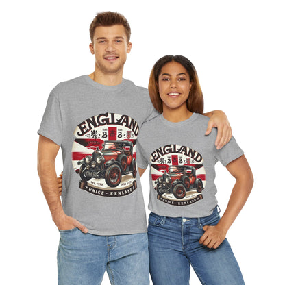 Flag Village UK Vintage Car Flag T-SHIRT Heavy Cotton Tee UK0023