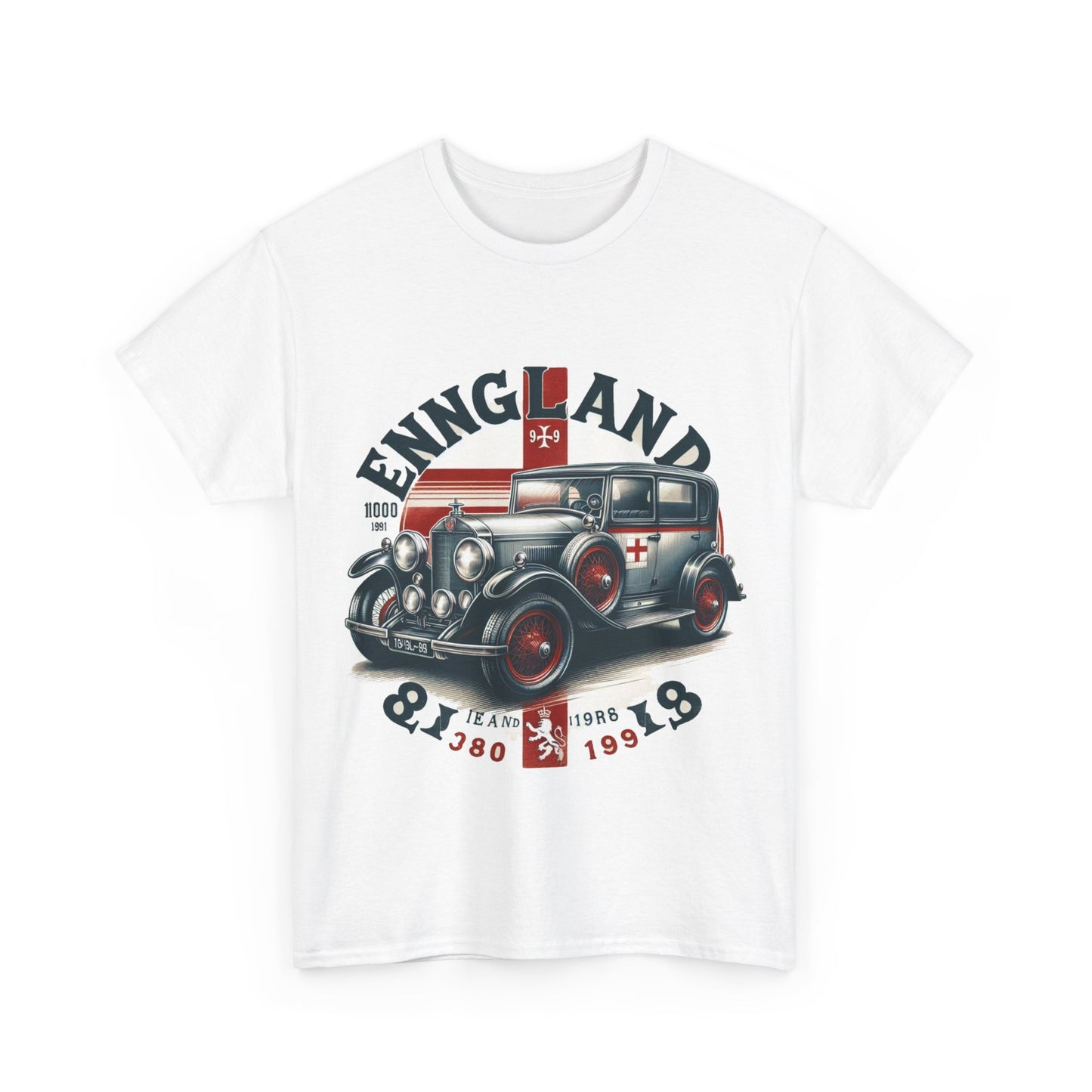 Flag Village UK Vintage Car Flag T-SHIRT Heavy Cotton Tee UK0016