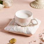 Flag Village Nordic Style Ceramic Cup With Pillow Coaster Creative Couple Coffee Cup Tea Cups Saucers Christmas Gift Box Set Drinkware