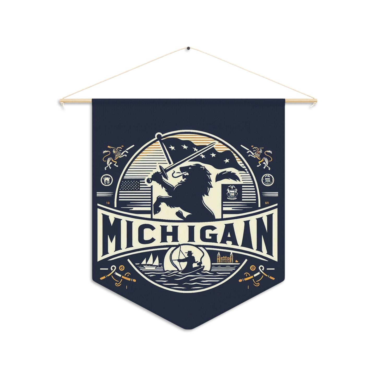 Flag Village Michigan State Flag Pennant Sporting Home Wall decoration MI0001
